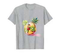 Tropical Fruit Cocktail Splash - Watercolor Summer Vibes T-Shirt