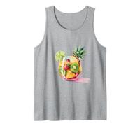 Tropical Fruit Cocktail Splash - Watercolor Summer Vibes Tank Top