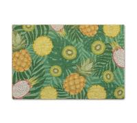 Tropical Fruit Doormat Pineapple Kiwi Dragon Fruit Coir Door Mat | 60 x 40 x 1.5cm natural coir, non-slip PVC backing, UV printed in the UK, all-over tropical fruit and foliage print