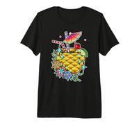 Tropical Fruit Drink Pineapple Smoothie Flower Vacation Vibe Premium T-Shirt