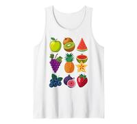 Tropical Fruit Lovers Kiwi Pineapple Strawberry Summer Vibes Tank Top