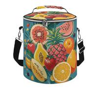Tropical Fruit Paradise Lunch Bag, 15L Portable Leakproof Picnic Basket with Shoulder Strap, Insulated Picnic Cooler Bag for Camping, Beach, Hiking & Groceries
