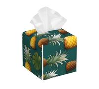 Tropical Fruit Paradise Print Leather Tissue Box,Tissue Box Cover Square For Bathroom Vanity Countertop Bedroom Dresser Office Desk