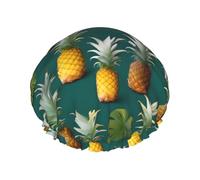 Tropical Fruit Paradise Printed Reusable Bathing Cap, Dual Layer Hair Cover For Long Thick Hair, 10.6in Headgear