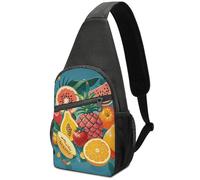 Tropical Fruit Paradise Sling Bag for Men Women, Hands-Free Crossbody Bag, Casual Chest Bag for Running, Hiking, Travel