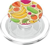 Tropical Fruit Pattern Banana Mango Citrus Retro Design PopSockets PopGrip for MagSafe