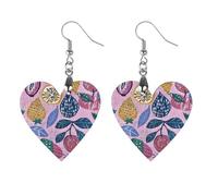 Tropical Fruit Pattern Wooden Earrings Lightweight Geometric Pendant Vintage Jewelry for Women Gift, Boho Wood Earrings for Daily & Special Occasions, Apricot shaped, Wood, wood