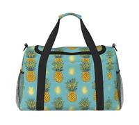 (Tropical Fruit Pineapple) Durable Twill Travel Tote Bag Large Capacity Handheld & Crossbody Bag for Weekend Trips,Sports,and Outdoor Activities