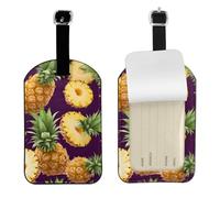 Tropical Fruit Pineapple Print Bag Tags Stylish Luggage Tag 4.3 X 2.76 Inch Essential Travel Accessory Suitcases