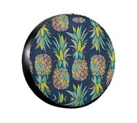 Tropical Fruit Pineapple Print Tire Covers Spare For Trailers, Universal Wheel Suitable For Various Vehicles