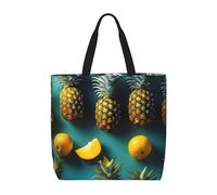 Tropical Fruit Pineapple Print Tote Bag For Womenshoulder Reusable Shopping Casual Travel Summer Beach Bags