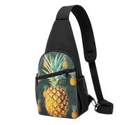 Tropical Fruit Pineapple Printed Chest Bag Sling Bag for Men Women, Outdoor Crossbody Fanny Packs Hiking Chest Packs Sport Daypacks