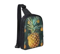 Tropical Fruit Pineapple Printed Chest Bag Sling Bag for Men Women, Waterproof Crossbody Backpack Men Bag for Runner Workout Hiking Cycling Travel