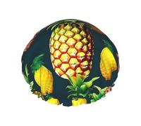 Tropical fruit pineapple shower caps with a double layer, keep your hair well whether you wear them while showering or bathing.