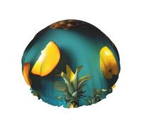 Tropical Fruit Pineapple shower caps with a double layer of, hold your hair well whether using them while showering or taking bath.