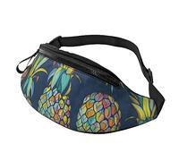 Tropical Fruit Pineapple Sport Waist Bag Travel Bumbags with Zipper and Earphone Hole, Running Fanny Pack Waist Pack with Adjustable Belt for Men Women