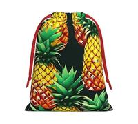 Tropical Fruit Pineapples Print Gift Reusable Bag Drawstring Festive Birthday Presents Daily Storage Office Supplies