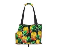Tropical Fruit Pineapples Print Pet Tote Bag, Foldable Portable Single Shoulder Pet Carrier For Small Dogs Cats