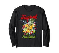Tropical Fruit Splash Pineapple, Orange, Strawberry, Kiwi Long Sleeve T-Shirt