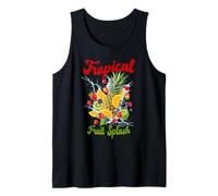 Tropical Fruit Splash Pineapple, Orange, Strawberry, Kiwi Tank Top
