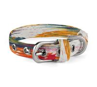 Tropical Fruit Watercolor Pineapple Pet Collar Oxford Adjustable Safety Dog Collars Cute Outdoor Training Pet Collars Easy Clean Floral Print Puppy Collar for City Pet Owners