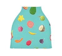 Tropical Fruits Colorful Stretchy Baby Car Seat Cover,Canopy Nursing Covers,Soft Breathable Windproof Scarf Changepad for Winter Infant Breastfeeding Boys