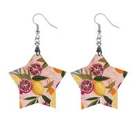 Tropical Fruits Fashion Wooden Earrings for Women | Lightweight Boho Dangle Drop Earring Charms Trendy Jewelry Gift