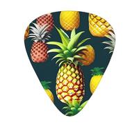 Tropical Fruits Pineapple Print Guitar Pick for Men Women Triangle Instrument Accessories Plectrums(12pcs One sided)