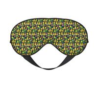 Tropical Fruits Pineappleprint Travel Office Airplane Night Sleep Shading Blindfold Adjustable Strap Eye Mask