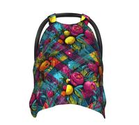 Tropical Fruits Print Baby Car Seat Covers, Breathable Nursing Cover Breastfeeding Cover, Stroller Covers, Multi-use Infant Carseat Canopy, Baby Boys Girls Newborn Essentials
