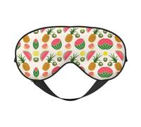 Tropical Fruits Printing Double Side Soft Eye Mask Reversible Design, Adjustable for Snug Fit, Blocks Light Eye Mask