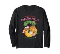 Tropical Fruits Summer Vibes Pineapple Mango Citrus Graphic Long Sleeve T-Shirt