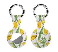 Tropical Fruits Trendy GPS Cases Holder with Key Chain Ring Portable Protective Covers Compatible with Airtag