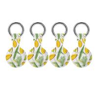 Tropical Fruits Trendy GPS Cases Holder with Key Chain Ring Portable Protective Covers Compatible with Airtag