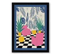 Tropical Geometry Eclectic Framed Wall Art Print A3 (42×29.7cm) Black, Wall Decor for Living Room, Bedroom, Office & Home, Ready to Hang, Art Gift