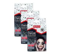 Tropical Gold Beauty Formulas Charcoal Hydro-Gel Under Eye Patches 6S x 3 - Refreshing Dark Circle Treatment, Hydrating & Revitalising Eye Mask Patches for Puffy Eyes & Under Eye Care