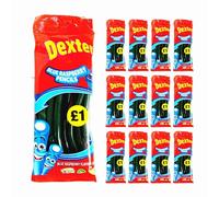 Tropical Gold Dexters Pencils Soft Chewy Sweets 12 x 160g - Strawberry, Blue Raspberry, Sour Rainbow & Apple Flavours, Colourful Kids Candy, Fruity Sugar Treats (Blue Raspberry)