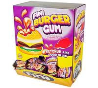 Tropical Gold Fini Burger Gum 200’s - Mini Burger Shaped Chewing Gum Candy, Colourful Fruity Flavoured Gummy Sweets, Fun Kids Party Treat