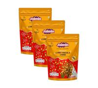 Tropical Gold Jaimin Roasted Curry Masala Chana 3 x 200g - Crunchy Spicy Snack, Protein-Rich, Ready-to-Eat Roasted Chickpeas