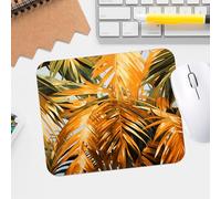 Tropical Gold Palm Leaf Print Mouse Pad, High Quality Textured Waterproof Gaming Desk Mat For Office Durable Non-slip Design