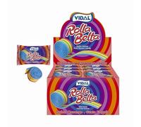 Tropical Gold Vidal Rolla Belts 24’s - Rainbow & Strawberry Flavoured Sour Candy Belts, Soft & Chewy Sugar Sweets, Colourful Assorted Treats (Rainbow)