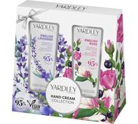 Tropical Gold Yardlley Hand Cream Duo Set 2 x 50ml (Lavender & Rose) - Nourishing, Hydrating, Moisturising Hand Care Gift Set