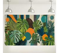 Tropical Greenery Wall Backdrop, Botanical Modern Chic Party Decorations, Jungle Inspired Indoor/Outdoor Photo Background for Events Celebration Decor 71x43 Inch
