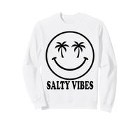 Tropical Happy Face Palm Trees Beach Summer Design Sweatshirt