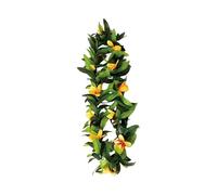 Tropical Hawaii Leaf Flower Wreath Necklace Women Girls Kids Floral Leaves Dance Garland For Graduation Wedding Summer Beach Pool Party Decorations Artificial Wisteria Hanging (Green, 60cmx10cm)