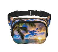 Tropical Hawaii Palm Tree Ocean Sea Sunset Print Stylish and Practical Waist Bag,Adjustable,Perfect for Travel,and Outdoor Activities