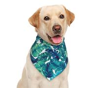 Tropical Hawaiian Leaves Turquoise Leaf Summer Dog Bandana Scarf Triangle Bibs Pet Accessories Cat Kerchief