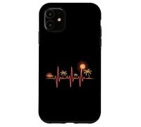 Tropical Heartbeat Palm Trees Sun Paradise Case for iPhone 11