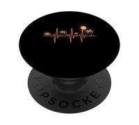 Tropical Heartbeat Palm Trees Sun Paradise PopSockets Adhesive PopGrip