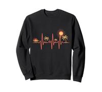 Tropical Heartbeat Palm Trees Sun Paradise Sweatshirt